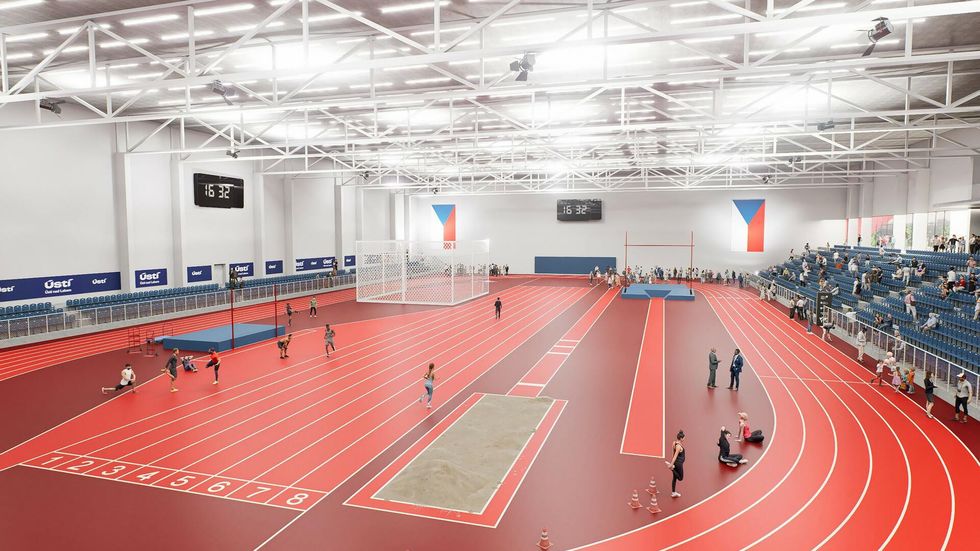Takhle by měl vypadat interiér plánované největší atletické haly v Česku