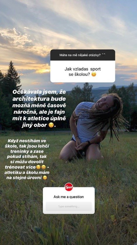 Česká atletka Barbora Malíková na instagramu deníku Sport popsala svůj den.