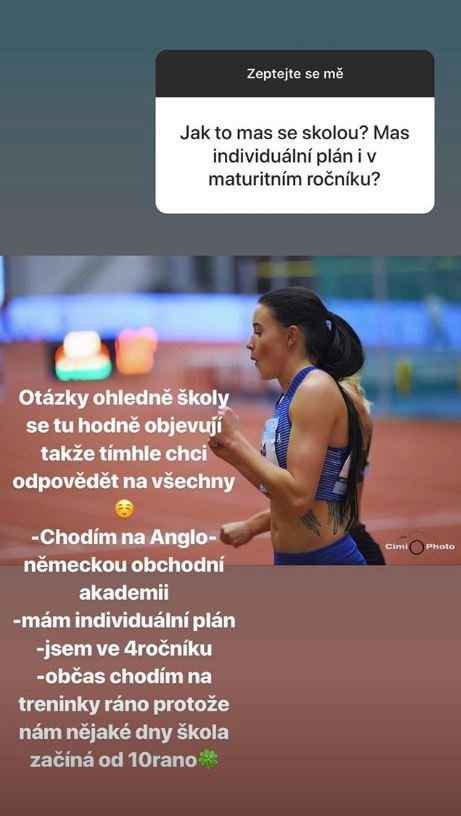 O instagramový účet deníku Sport se na jeden den starala česká atletka Nikola Bendová.