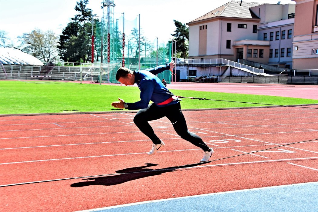 Jan Veleba při tréninku