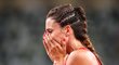 Kristiina Mäki nemůže uvěřit, že zaběhla nový národní rekord v semifinále olympijských her v běhu na 1 500 metrů