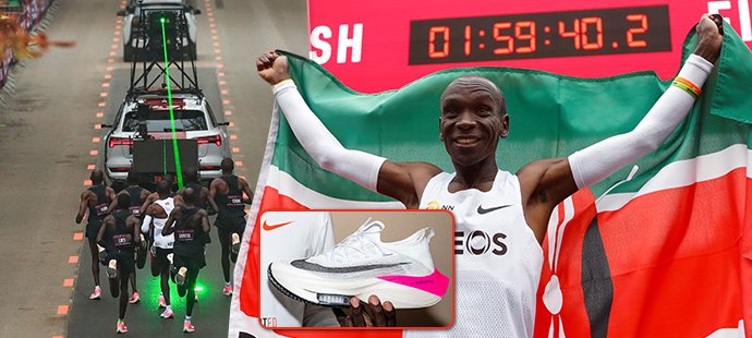 Keňan Eliud Kipchoge stlačil maratonský čas pod dvě hodiny. Ale závod to nebyl, jeho výkon navíc přináší otazníky nad technologickým dopingem...