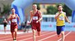 Běh mužů na 400 m na mistrovství republiky: zleva Pavel Maslák, Patrik Šorm a Matěj Krsek.