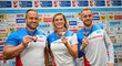 Čeští medailisté z ME v atletice 2022: zleva Tomáš Staněk, Barbora Špotáková a Jakub Vadlejch