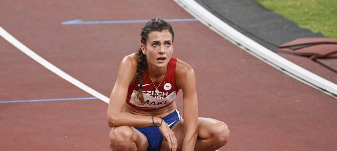 Kristiina Mäki v cíli olympijského finále