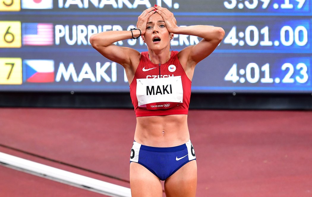 Kristiina Mäki nemohla uvěřit v cíli, že právě zaběhla nový český rekord v běhu na 1 500 metrů