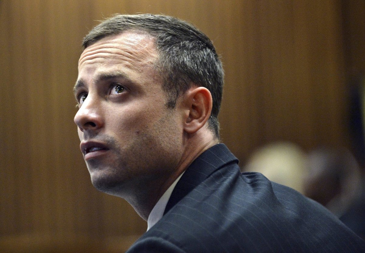 Oscar Pistorius při druhém dni soudního přelíčení jeho případu