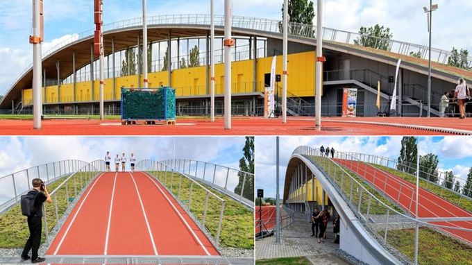 Atletický unikát v Plzni. Rekonstrukce za 300 milionů, tréninkový kopec funguje i jako střecha Atletický unikát v Plzni. Rekonstrukce za 300 milionů, tréninkový kopec funguje i jako střecha