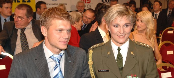 Barbora Špotáková s přítelem při vyhášení atleta roku