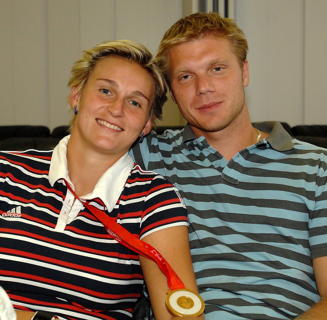 Barbora Špotáková se svým přítelem Lukášem