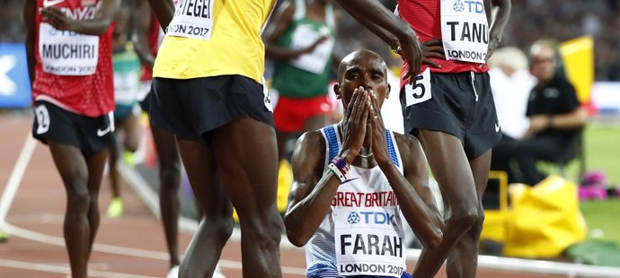 První zlato na atletickém MS v Londýně získal v běhu na 10 km Brit Mo Farah