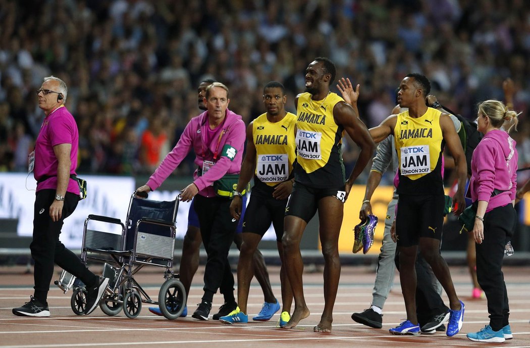 Jamajský tým ve finále štafety 4x100m nedoběhl kvůli zranění Bolta