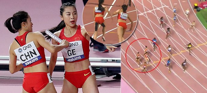Čínské atletky baví svět svou nepovedenou předávkou a pokusem o nápravu...