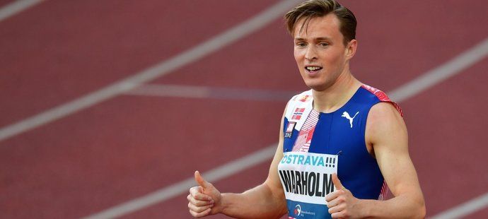 Karsten Warholm vyhrál na Zlaté tretře v Ostravě závod na 400 m překážek, ale na světový rekord nedosáhl