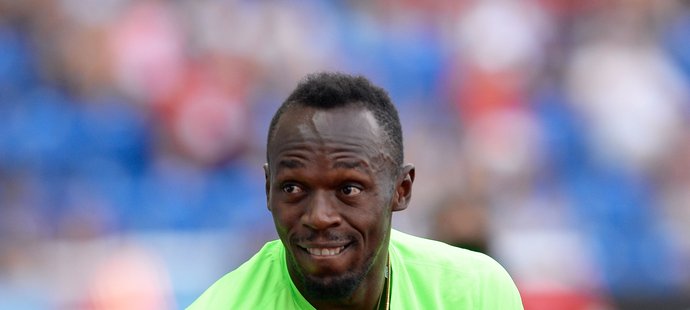 Usain Bolt při slavnostním zahájení Zlaté tretry 2017