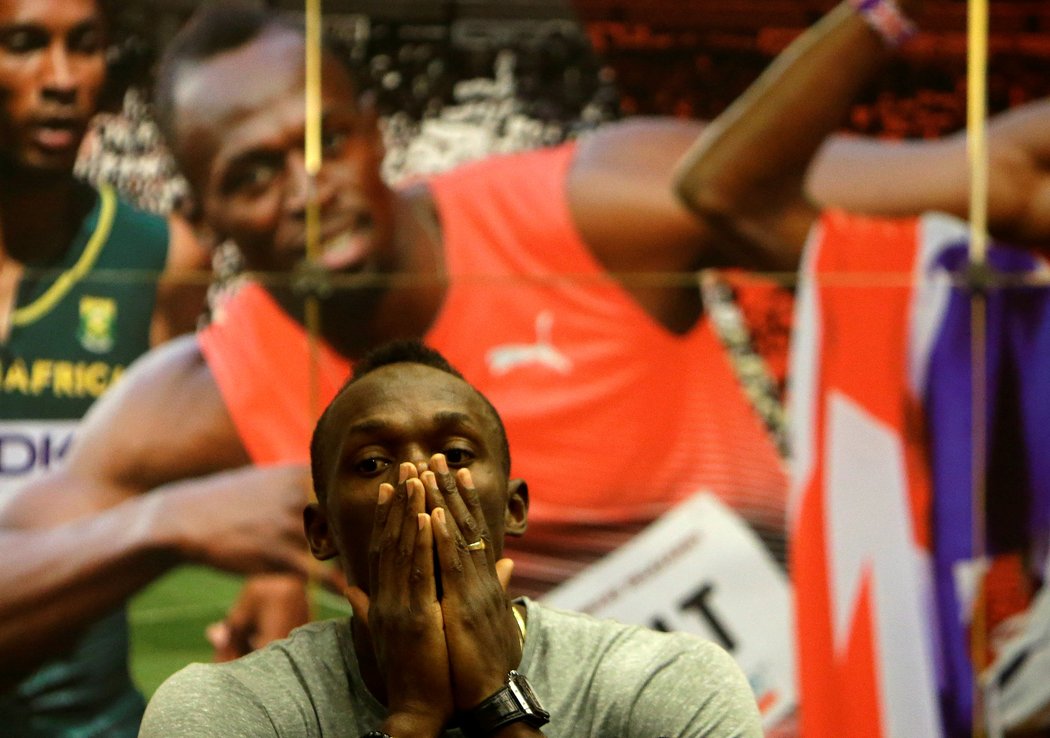 Usain Bolt byl na tiskové konferenci ke Zlaté tretře vážnější než obvykle, emoce z rozlučkové sezony jsou na něm znát