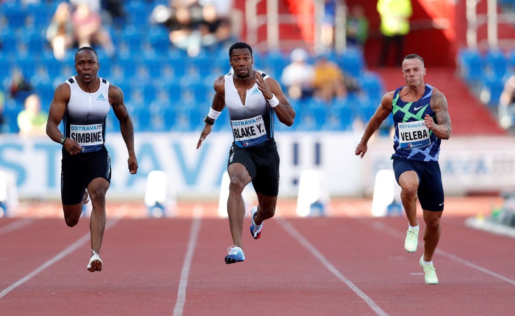 Yohan Blake během sprintu na Zlaté tretře