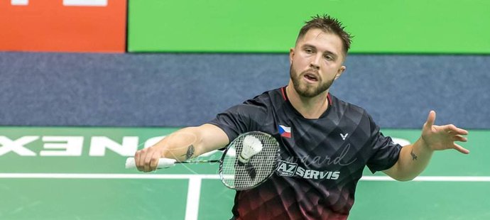 Český badmintonista Adam Mendrek