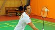Badmintonista Petr Koukal během hry