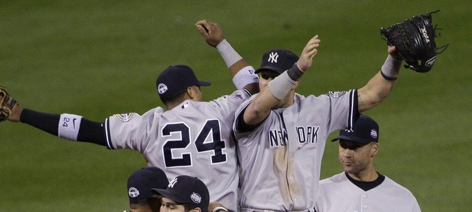 Hráči Yankees se radují z další výhry
