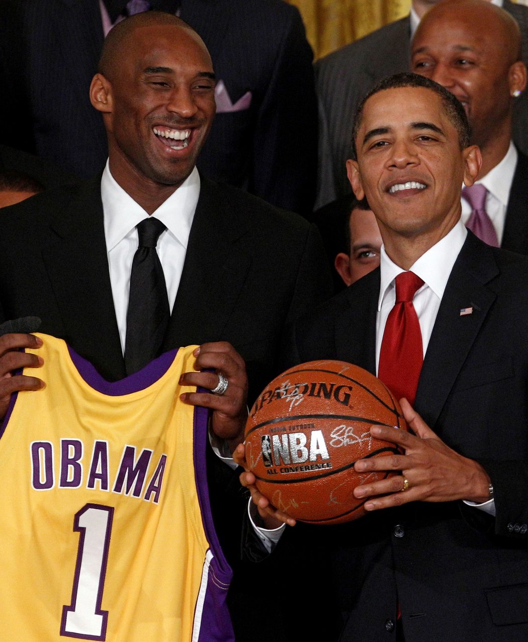 Kobe Bryant v Bílém domě s americkým prezidentem Barackem Obamou