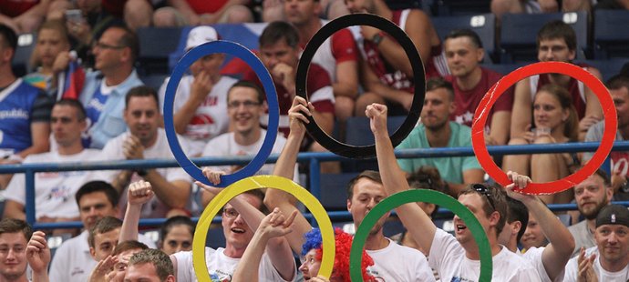Čeští fanoušci v Bělehradě na olympijské kvalifikaci