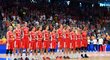 České basketbalistky před svým úvodním zápasem na domácím ME proti Ukrajině