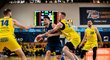 Michal Svoboda (číslo 20) hraje klíčovou roli v překvapivém čtvrtfinále Kooperativa NBL mezi NH Ostrava a Opavou