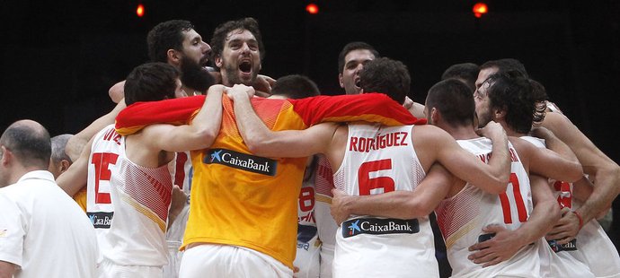 Basketbalisté Španělska slaví titul mistrů Evropy
