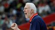 Kouč USA Gregg Popovich se marně snažil vyburcovat své svěřence.