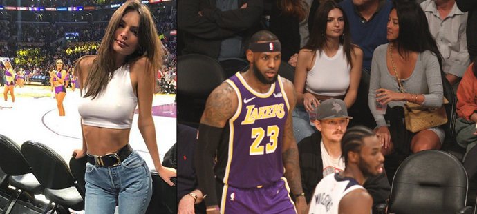 Slavná modelka Emily Ratajkowski se v NBA postarala o pořádný poprask