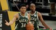 Hvěždy Milwaukke Giannis Antetokounmpo a Khris Middleton