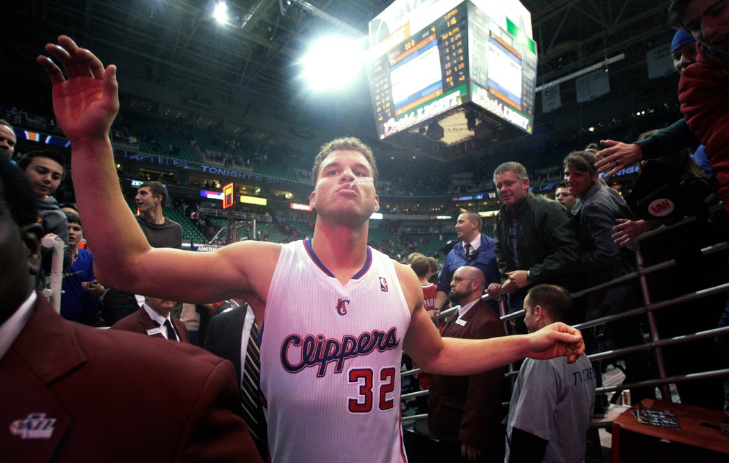 Blake Griffin z Los Angeles Clippers odchází z arény v Salt Lake City, už teď má jeho tým klubový rekord