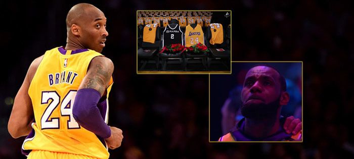 Los Angeles Lakers uctili před zápasem s Portlandem památku Kobeho Bryanta. LeBron James se neubránil slzám