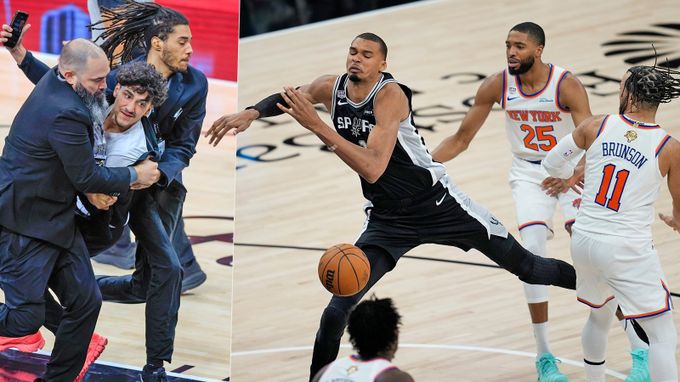 Knicks vedou finále NBA. Na hřiště pronikl fanoušek, chtěl selfie. Co na to Wembanyama? Knicks vedou finále NBA. Na hřiště pronikl fanoušek, chtěl selfie. Co na to Wembanyama?