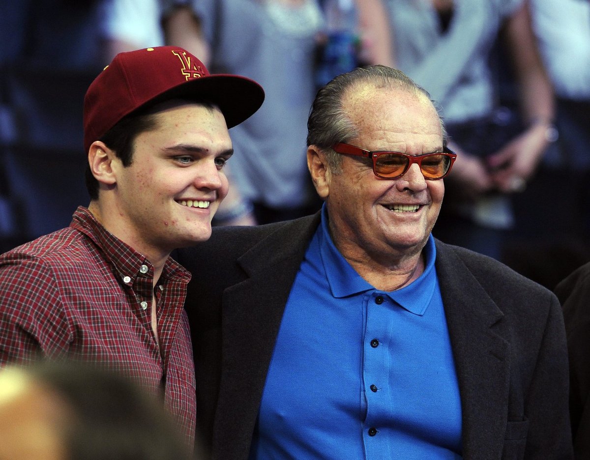 Jack Nicholson se synem Raymondem na Utkání hvězd NBA