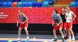 České basketbalistky na tréninku v hradecké Fortuna Areně 