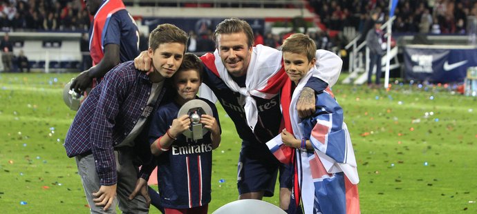 David Beckham zisk francouzského titulu i se svými syny