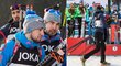 Hvězdný francouzský biatlonista Martin Fourcade opouští stupně vítězů na světovém šampionátu v Hochfilzenu poté, co mu ruští soupeři odmítli podat ruku