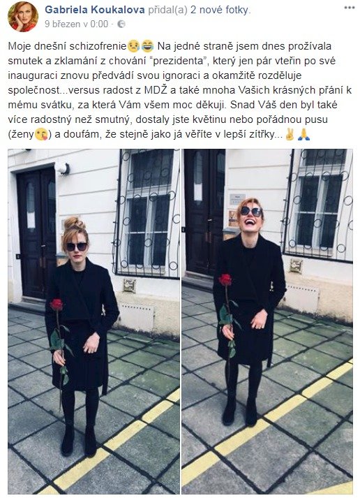 Gabriela Koukalová se svěřila se svým zklamáním z prezidenta Zemana, radost ale měla z MDŽ i přání k svátku