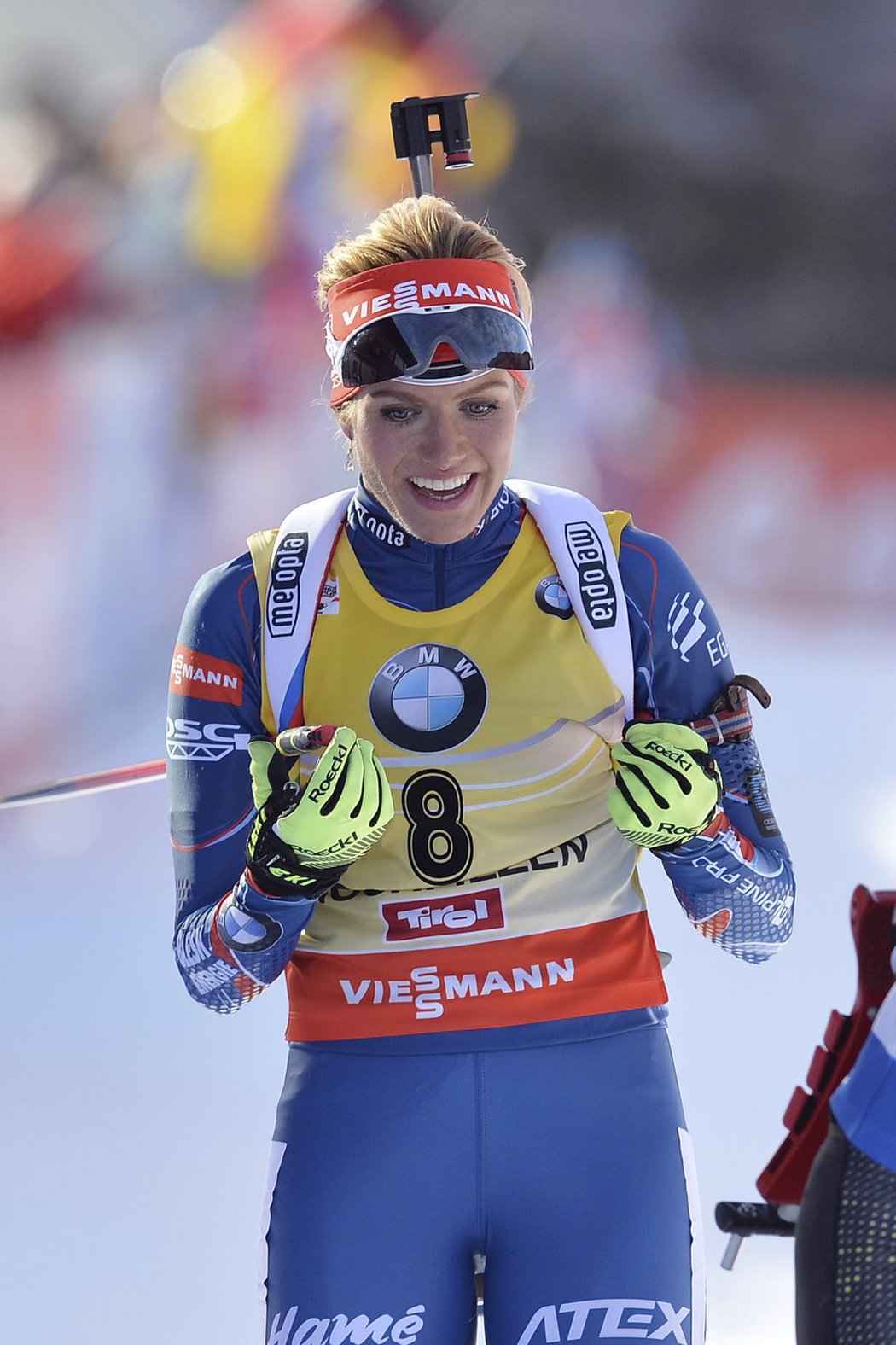 Gabriela Soukalová si ve stíhačce v Hochfilzenu polepšila z osmé příčky na bronzovou