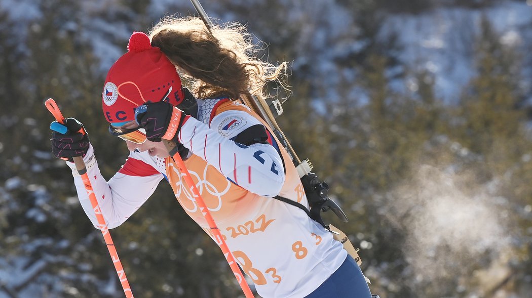 Jessica Jislová na třetím úseku štafety