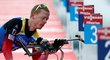 Johannes Thingnes Bö na střelecké položce během sprintu mužů ve slovinské Pokljuce