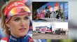 Mířící Gabrielu Koukalovou uvidí na silnicích řidiči, kteří pojedou za servisním kamionem českých biatlonistů.