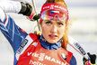 Gabriela Koukalová při nástřelu před sprintem SP v Kontiolahti