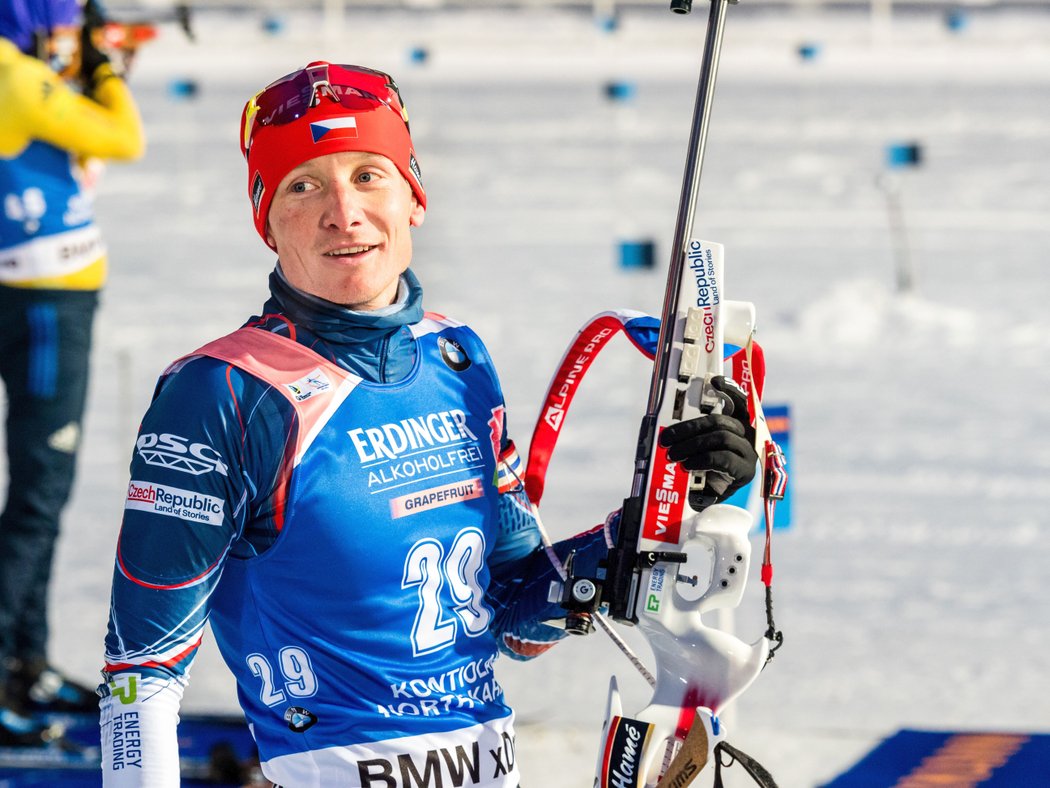 Ondřej Moravec před závody Světového poháru v Kontiolahti