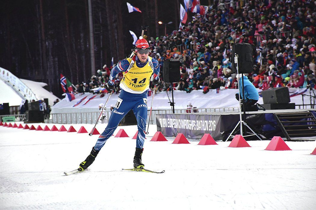 Biatlonista Jaroslav Soukup vybojoval na mistrovství Evropy stříbro v závodu s hromadným startem