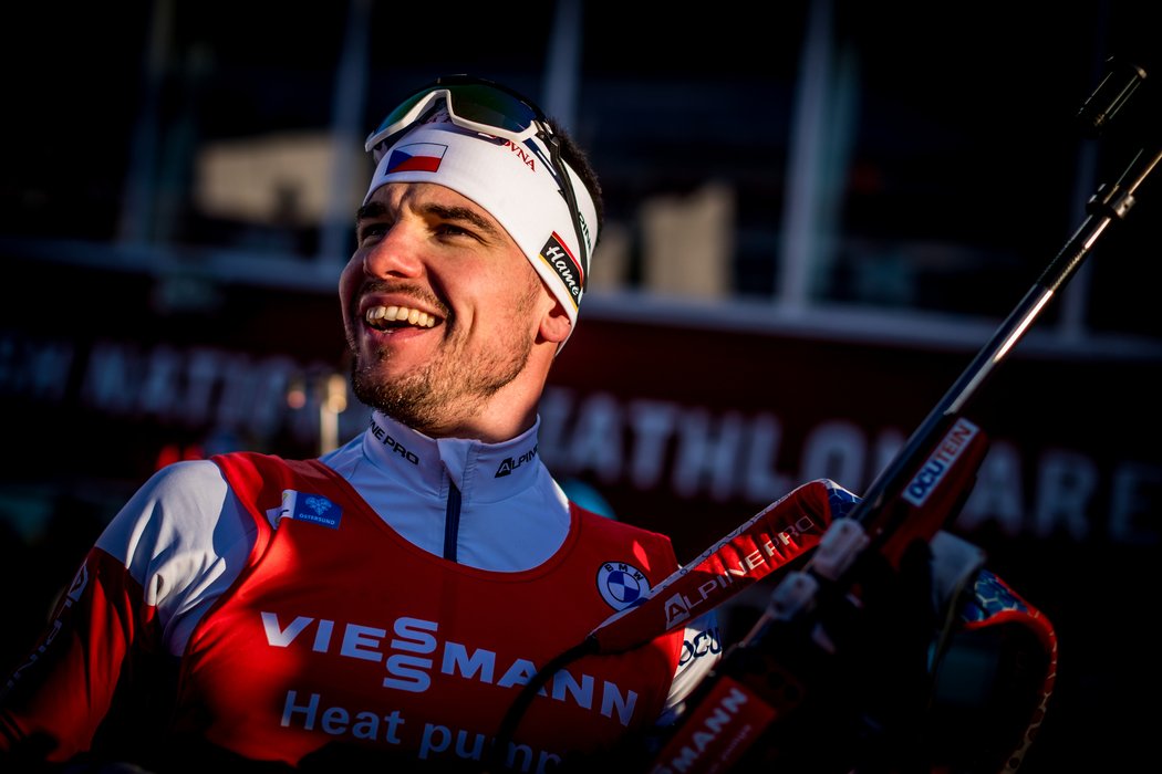 Michal Krčmář po minulém závodě, v němž skončil čtvrtý, úsměvy nešetřil