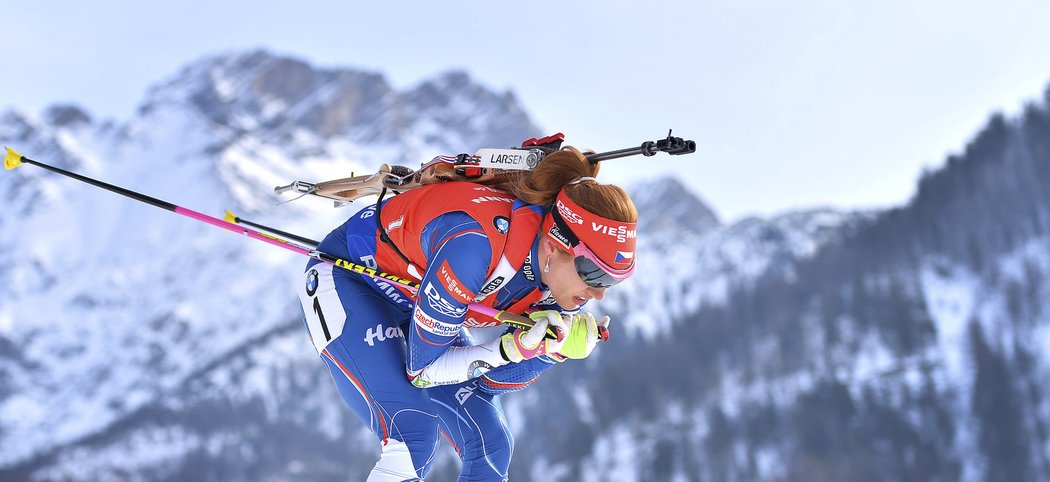 Gabriela Koukalová ve stíhačce na mistrovství světa v Hochfilzenu