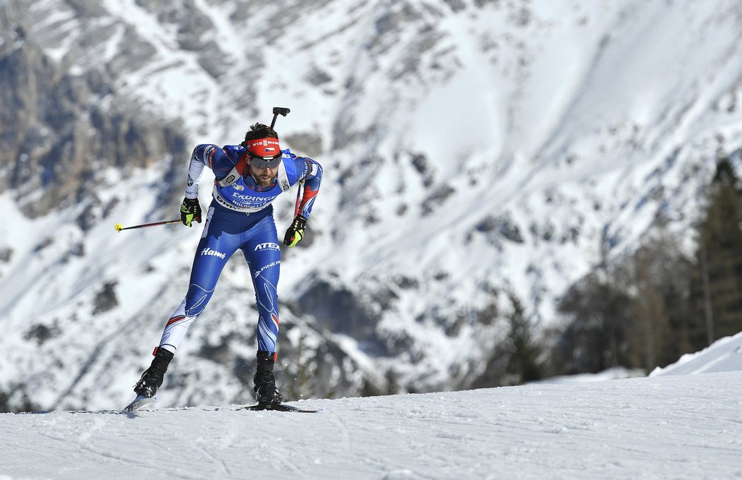 Tomáš Krupčík v individuálním závodě mužů na 20 km na MS v Hochfilzenu